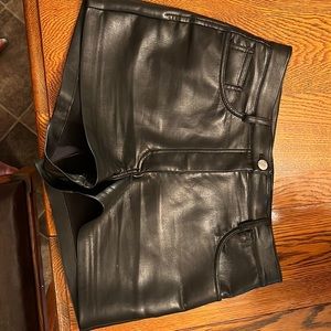 Aritzia faux leather shorts